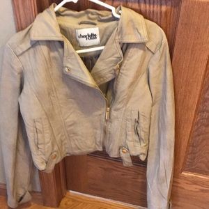 Charlotte russe zip up leather jacket